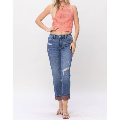 Women's Paisley Boyfriend Jean - Judy Blue