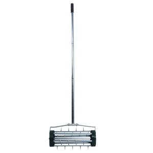 SEVOBAL Wheelbarrows and Lawn Carts Heavy Duty Rolling Lawn Aerator with Steel Handle for Garden Yard Grass, Silver, 16"*6"*56" - 1 of 4