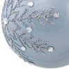 Northlight Set of 2 Shiny Stone Blue Glitter Snowflakes Glass Christmas Ball Ornaments 4" - 4 of 4