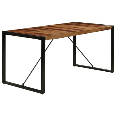vidaXL Dining Table Brown and black