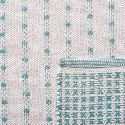 Ivory Cotton Coastal Charm 6' Square Handwoven Rug