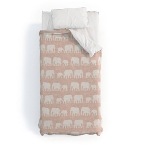 Deny Designs Kids' Little Arrow Design Co Elephants Marching Duvet Cover Bedding Set - 1 of 3
