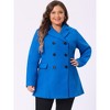 Agnes Orinda Women's Plus Size Winter Outfits Notched Lapel Double Breasted Overcoats - 2 of 4