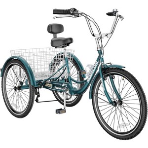 Docred Adult Tricycles 3 Wheel 7 Speed 20/24/26 inch Cruise Bike Adults Tricycle with Basket Recreation Shopping Exercise for Seniors Women Men - 1 of 4
