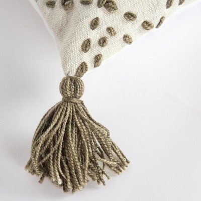 HomeRoots Herringbone Cotton Throw Pillow - Thumbnail 4