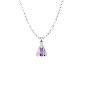 Bow to the Bee Birthstone Bee Necklace – 7mm Charm – 14k Gold or Sterling Silver – Personalized Gift – 1pc - 1 of 4