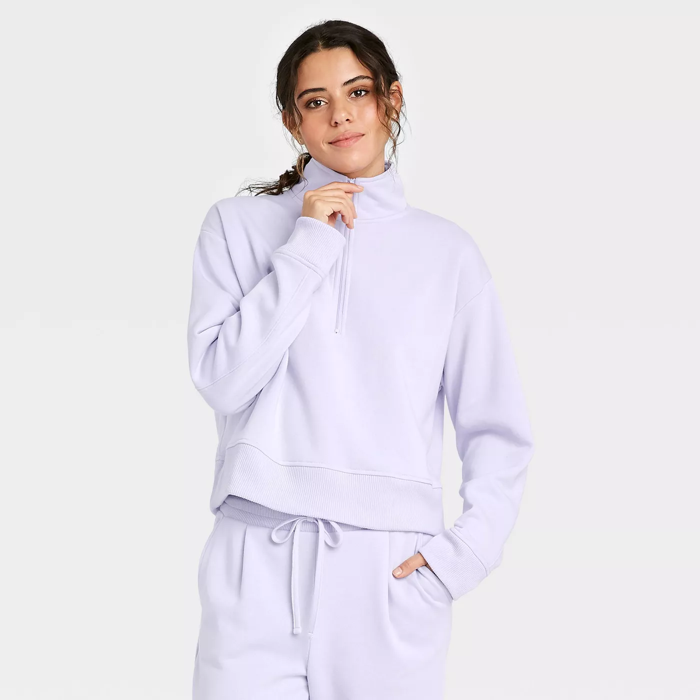 Women’s All Day Fleece Quarter Zip Sweatshirt  - A New Day™ - image 1 of 8
