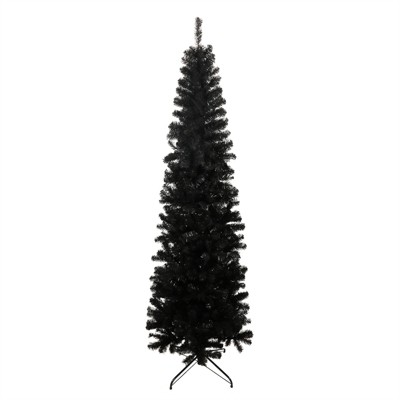 Dexmalle 7.5FT Black Slim Artificial Christmas Tree Includes Foldable Metal Stand