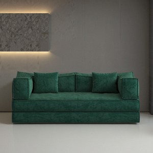 TiramisuBest 118in Modular Sofa, Convertible Oversized Sofa Bed, Flexible 3-Seater Combination, Soft Corduroy Cloud Velvet Fabric (White) - 1 of 4