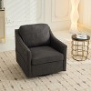TiramisuBest Dark Grey 360° Swivel Accent Chair with USB Port & Magazine Holder, Upholstered Chair for Living & Hotel Bedroom - 3 of 4