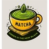 Matcha Teacup Green Is The New Black Adult Long Sleeve Hoodie - 2 of 2