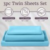 Brushed Microfiber Sheet Set- 3 Piece Bed Linens- Fitted & Flat Sheets, 1 Pillowcase-Wrinkle, Stain & Fade Resistant by Hastings Home - 3 of 4