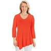 Collections Etc Asymmetrical Hem 3/4 Length Sleeve Knit Tunic - 3 of 4