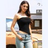 INSPIRE CHIC Women's Strapless Asymmetrical Hem Double Lined Bandeau Summer Going Out Tube Top - 4 of 4