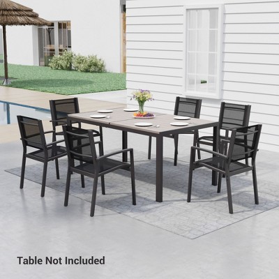 Sonkuki Outdoor Stacking Dining Chairs with breathable textile fabric