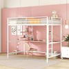 ALEXOUN Metal Loft Bed with Desk,Heavy Duty Metal Bed Frame with Storage Shelves,for Small Spaces, Bedroom,No Boxspring Required, - 2 of 4