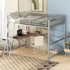 NicBex Metal Loft Bed with Built-in Desk and Shelf for Kids Teens Adults,Twin/Full - 2 of 4