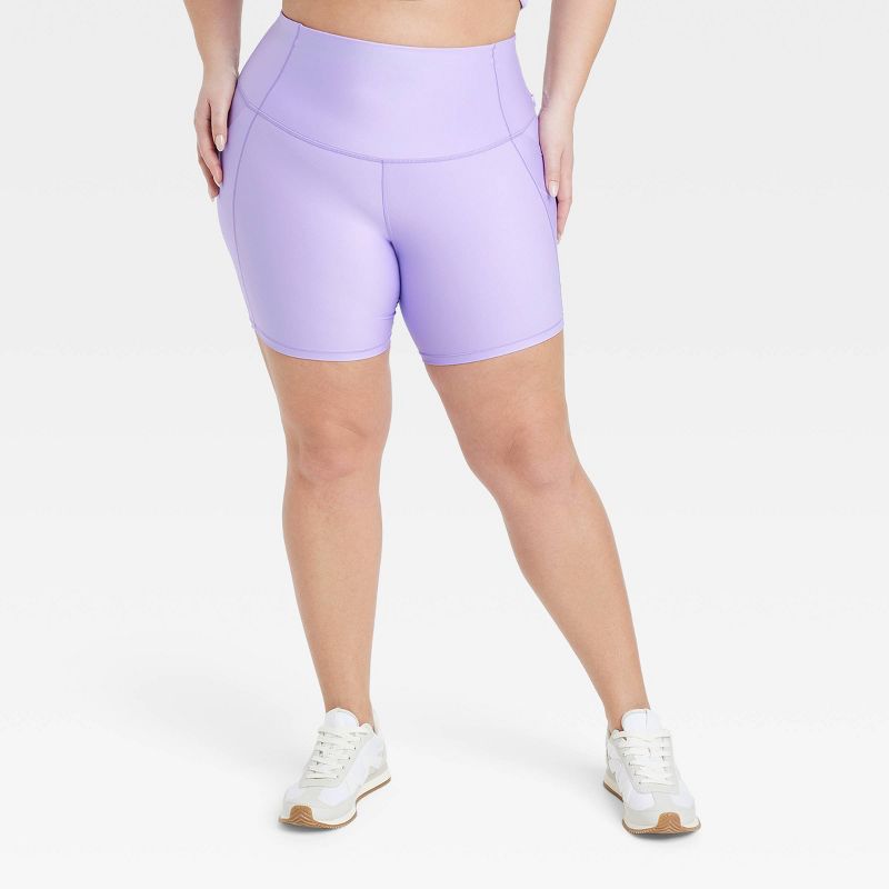 Women's Effortless Support High-Rise Pocketed Bike Shorts 6" - All In Motion™, 1 of 4
