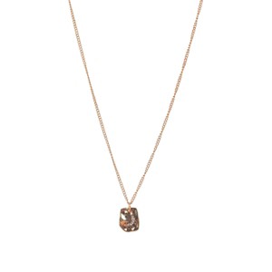 Slickblue Gold Link Chain Necklace for Women with Rectangle and Moon Crystal Pendants, 18", Vintage Look - 1 of 3