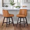 Arceso 26 Inch Bar Stools, 1pc Swivel Counter Stools with Back, Upholstered Barstools, Solid Wood Legs with Footrest - 3 of 4