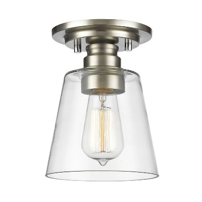 1 Light Flush Mount Pendant Brushed Nickel - Aurora Lighting