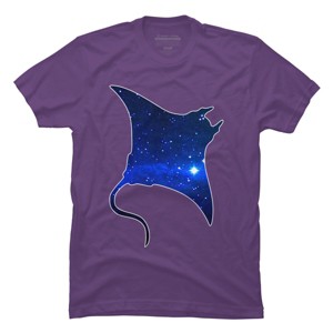 Men's Design By Humans Space Manta Ray By Shrenk T-Shirt - 1 of 3