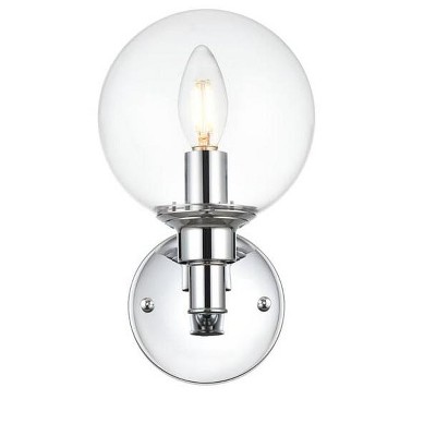 Elegant Lighting Jaelynn 1 light Chrome and Clear Bath Sconce