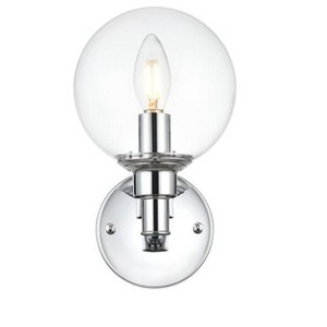 Elegant Lighting Jaelynn 1 light Chrome and Clear Bath Sconce - 1 of 4