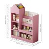 Zevemomo 4 Tier Kids Bookshelf and Toy Storage, Wooden Children Bookshelf, Toy Storage with Bookshelf for Playroom, Classroom, Bedroom, Library, Pink - 4 of 4