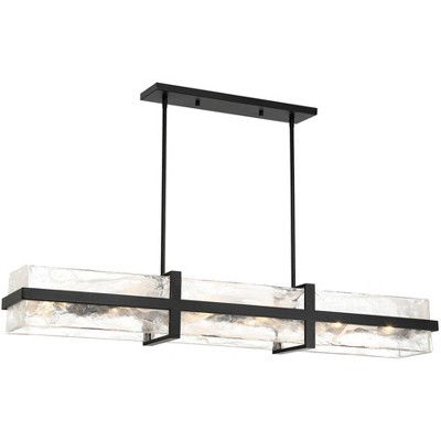 Minka Lavery Minka Cloud Break 48" Wide Coal Black Cloud Glass Linear Chandelier