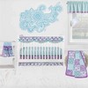 Bacati - Isabella Paisley Aqua/Lilac/Purple set of 2 Crib Rail Guard Covers - 4 of 4