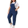 Agnes Orinda Women's Plus Size Adjustable Strap Cross Back Denim Jumpsuits - 2 of 4