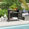 Aghana Digitals Espresso Outdoor Pool Valet: Weather-Resistant PE Rattan & Steel Storage Cabinet - 2 of 4