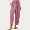 Anna-Kaci Women’s Relaxed Fit Lounge Pants with Soft Draped Fabric Elastic Drawstring Waistband and Wide Tapered Legs - 2 of 4