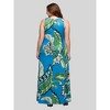 24seven Comfort Apparel Plus Size Blue Paisley Print Scoop Neck A Line Sleeveless Maxi Dress - 3 of 4
