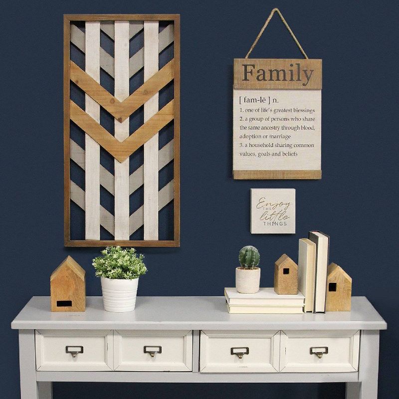 15.75 x 31 5&#34; Framed Geometric Wood Wall Panel White/Gray - Stratton Home Decor, 5 of 10