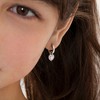 Girl's Stunning CZ Heart Dangle Huggie Hoop Sterling Silver Earrings - In Season Jewelry - 3 of 4