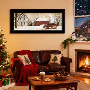 YOOCOZZ Trendy Christmas  Decoration Wall Arts, "Christmas Trees for Sale" By Billy Jacobs, Ready to Hang Framed Print, Black Frame - 1 of 4