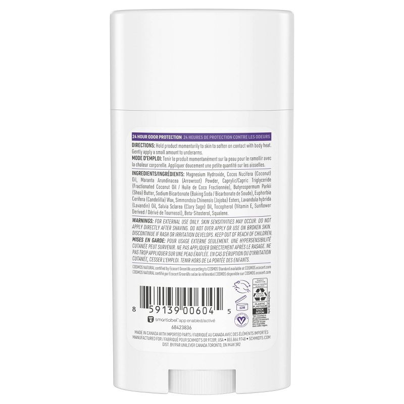Schmidt&#39;s Lavender + Sage Aluminum-Free Natural Deodorant Stick - 2.65oz, 4 of 15