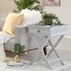 Ashby Nightstand with Drawer Gray - Finch: Modern End Table, Mango Wood, Storage Solution - 2 of 4