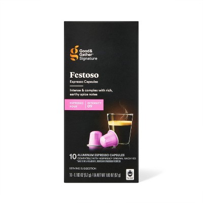 Signature Espresso Intensity 9 Festoso Pods Espresso Roast - 10ct - Good & Gather™