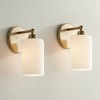 Possini Euro Design 360 Lighting David 9 1/2" High Gold and White Glass Sconces Set of 2 - 2 of 4
