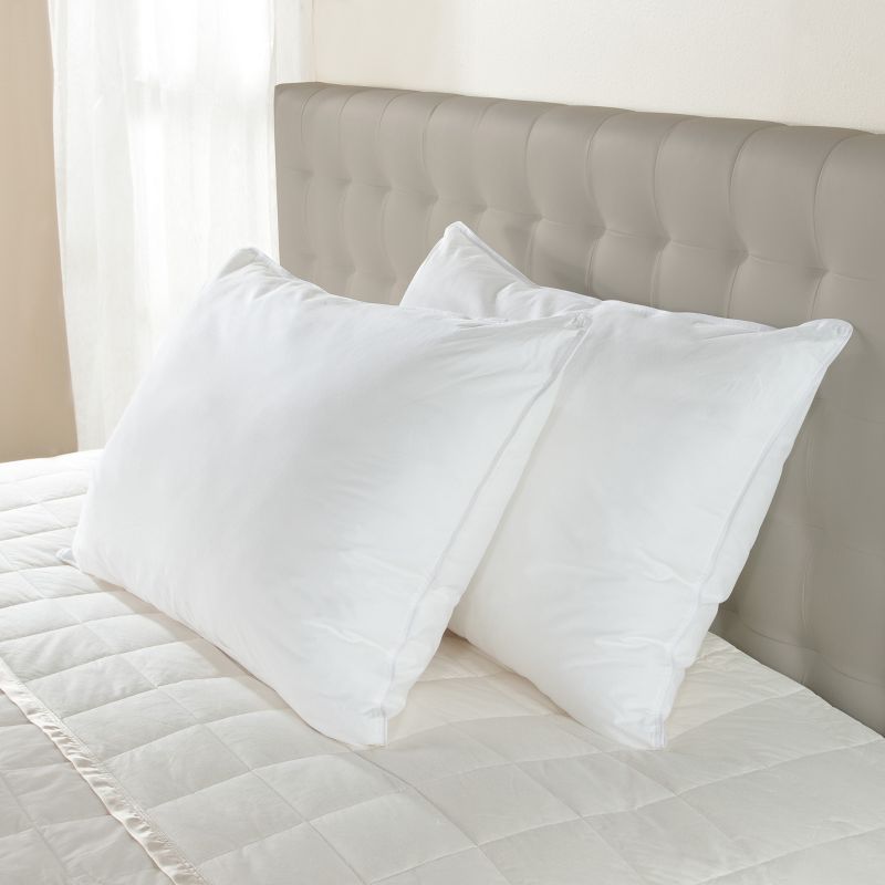 DOWNLITE Firm Density 230 TC 600 Fill Power White Goose Down Hotel Bed Pillow., 3 of 11