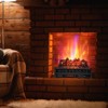 Gymax 26 Inch Electric Fireplace Heater Fireplace Logs Inserts Infrared Quartz Heater w/ Brightness 8H Timer Realistic Lemonwood Ember Bed - 3 of 4