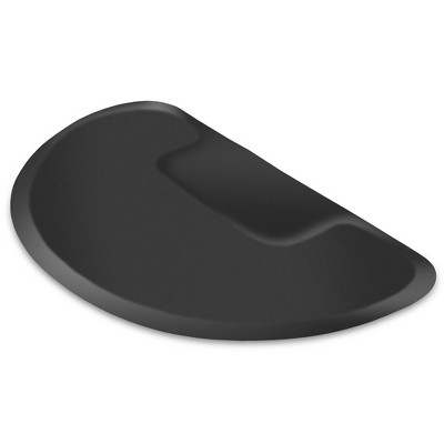 Black Polyurethane Semi-Circle Anti-Fatigue Salon Mat 3'x5'