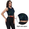 Anna-Kaci Women's Sleeveless Sequin Crop Top with Round Neckline and Sparkle Embellishment - 3 of 4