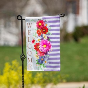 Evergreen Divided Floral Garden Burlap Flag 12.5 x 18 Inches Indoor Outdoor Decor - 1 of 4