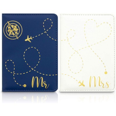 Zodaca 2 Piece Couples RFID Passport Wallet, Honeymood Wedding Gift Box Set, Mr and Mrs