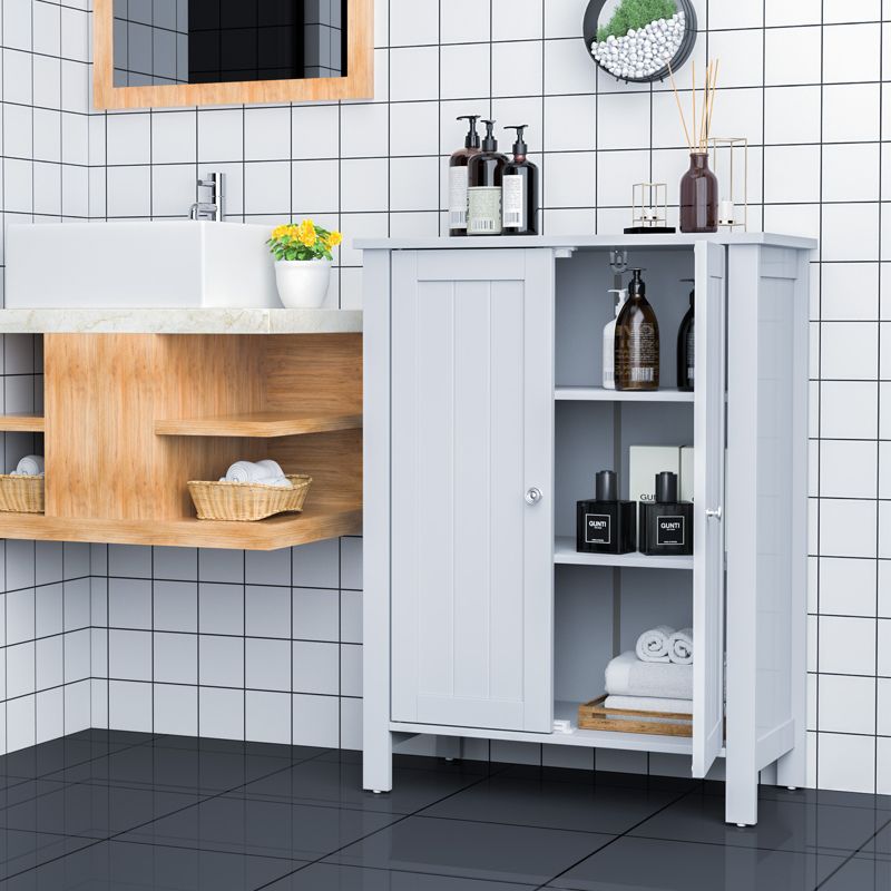 Tangkula Bathroom Storage Cabinet Floor Storage Freestanding Organizer Cabinet Black/Gray/Brown, 2 of 7