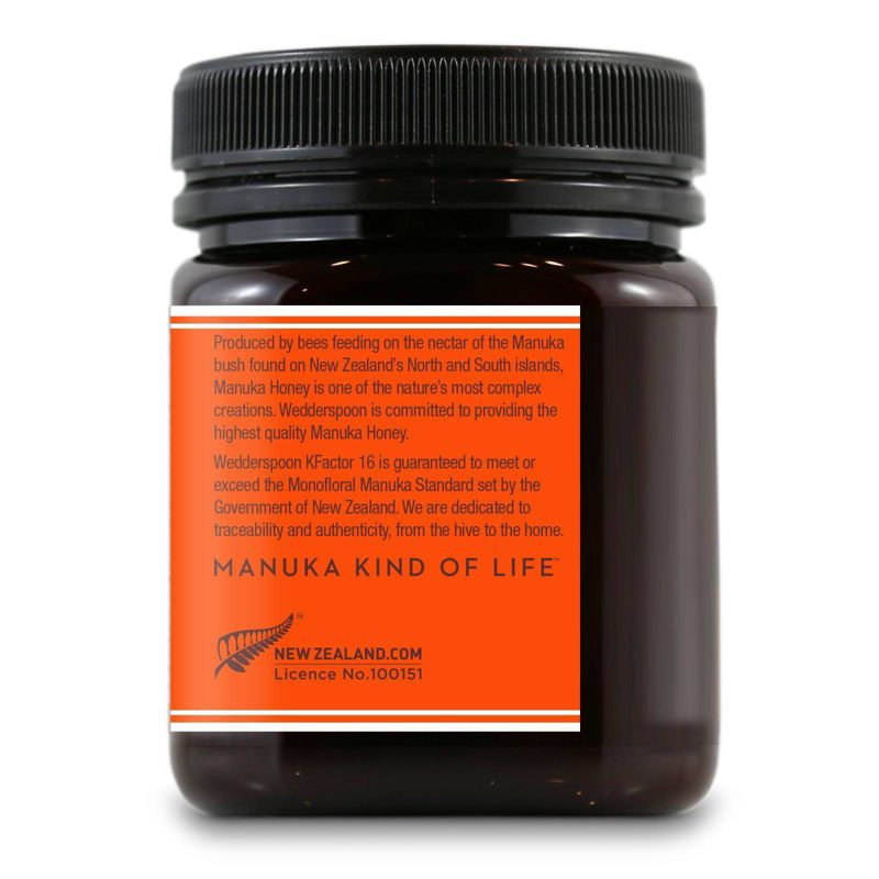 Wedderspoon Raw Monofloral Manuka Honey KFactor 16 - 8.8oz, 2 of 9
